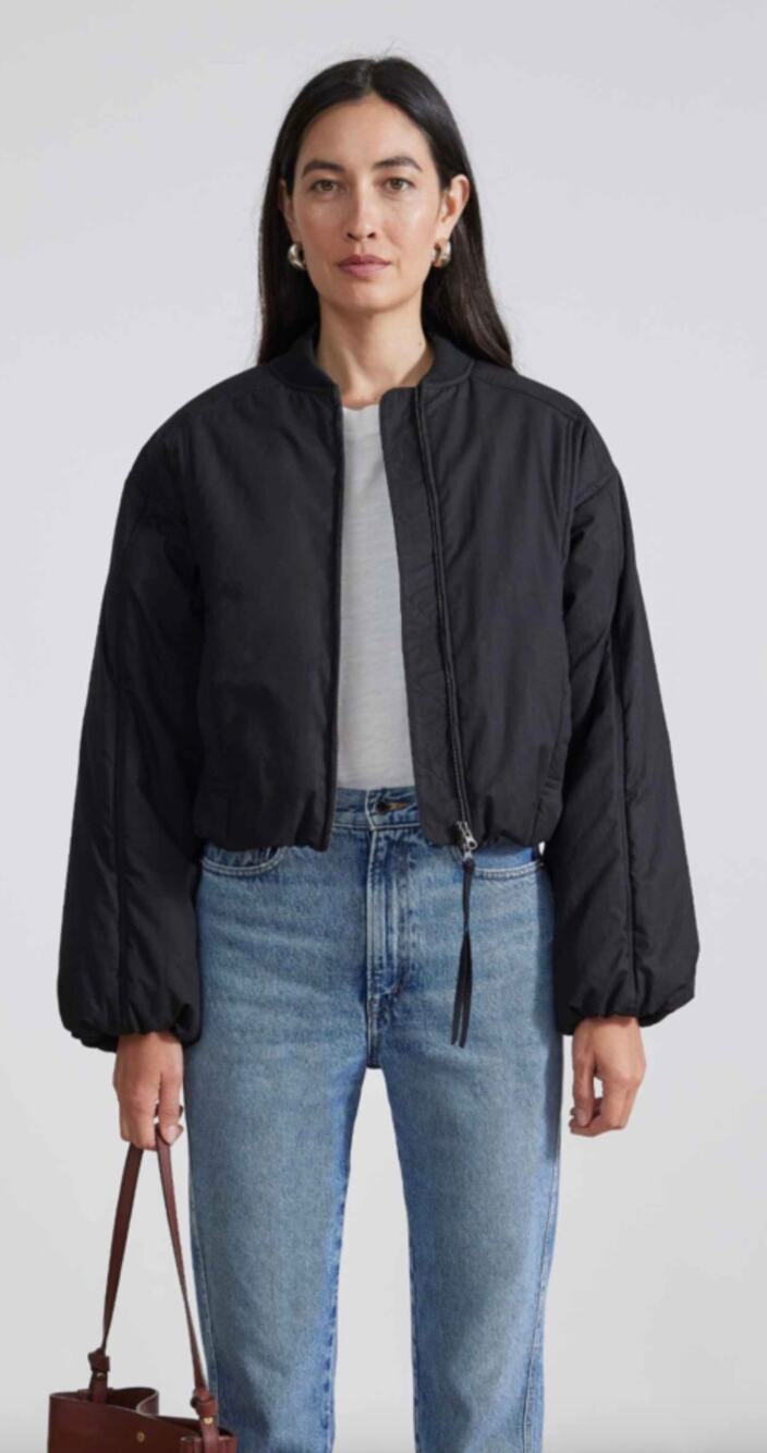Apeice Apart Oversized Esteria Bomber Jacket in Black Size Medium
